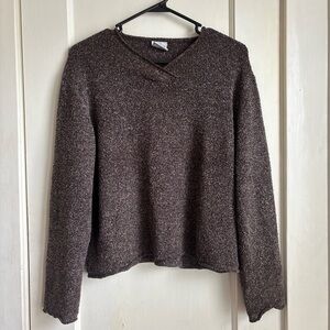 Columbia Women's V-Neck Sweater in Rich Brown